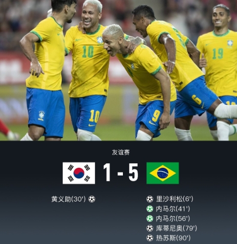 巴西5-1韩国 <a href='https://www.sxfylwgc.cn/news/tag/262.html' style='color: blue;'>内马尔</a>点射双响 库蒂尼奥